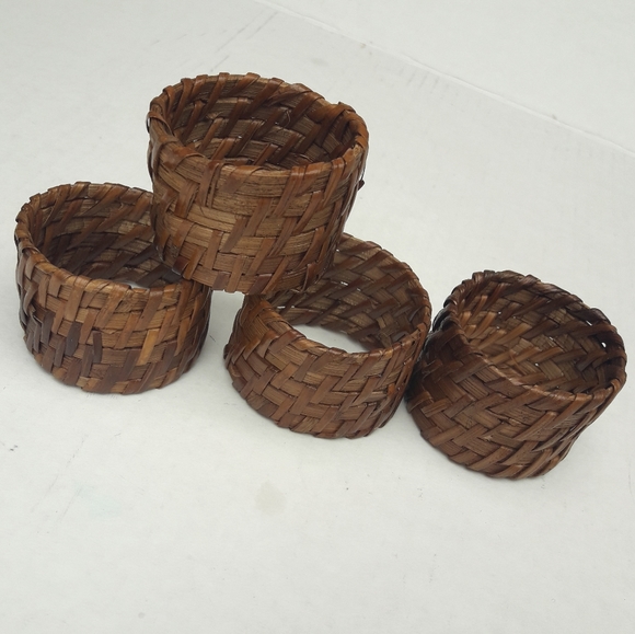Wicker Napkin Rings Woven Basket Weave Holders - Picture 7 of 9